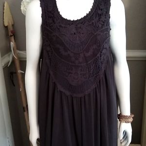 INDIGO THREAD CO. BABY DOLL DRESS. DARK GREY
